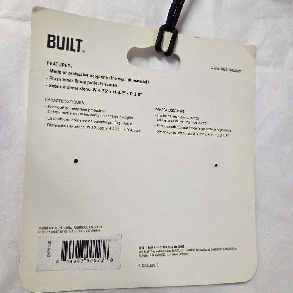BUILT (BuiltNY) Neoprene Compact Camera Case, Black/White, NWT
